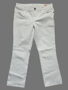 Tory Burch White Cropped Jeans Size 29 Stretch Designer Denim